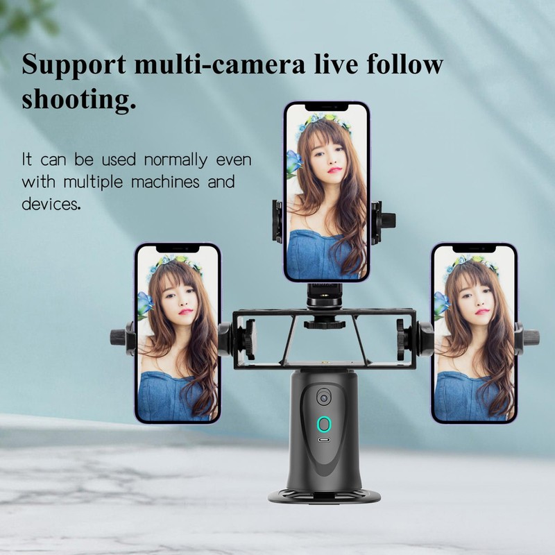 Auto Face Tracking Phone Holder 2 In1 360° Smart AI