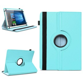 na-commerce Robust Universal Protective Case for 10-10.1 Inch Tablet, Made of High-Quality Artificial Leather, 360° Rotatable Case, Stand Function, turquoise
