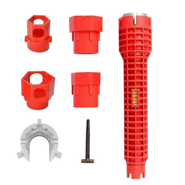 GQunit Tap Spanner Tool, 14-in-1 Multi-Functional Faucet Wrench, Comfortable Grip,Tools