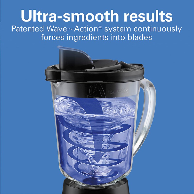 Hamilton Beach Wave Action Blender for Smoothies, Stainless Steel Ice