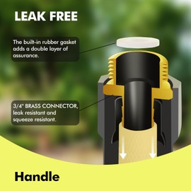 Garden Hose 10FT - PHLEX PRO Heavy-Duty Premium 5/8'' Rubber 3-Layer Water Hose - Flexible Hybrid Lightweight Water Hose, Full Brass Male to Female Fittings (RyobiGreen)