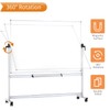 VIZ-PRO Double-Sided Mobile Whiteboard, 60 x 48 Inches, Magnetic Rolling
