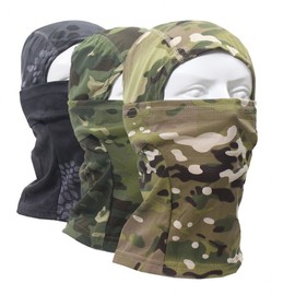 Tactical Camouflage Balaclava Head Cover - Outdoor Riding & Hiking Mask with UV Protection, Sunshade, Quick-Dry, Windproof (Average Size) Size/Lu Gu Leng 3ea