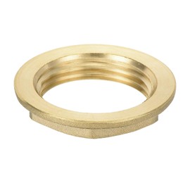 sourcing map G3/4 Pipe Fitting Hex Flange Lock Nut Locknut Female Threaded Fastening Thin Nut for Plumbing, Brass 1Pcs