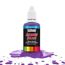U.S. Art Supply Ready to Spray Opaque Deep Purple Acrylic Airbrush Paint - 1oz Bottle, Professional Grade Non-Toxic Water-Based Colors for Vibrant & Permanent Results