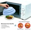 10 Inch Collapsible Silicone Microwave Splatter Cover with Water Steamer,