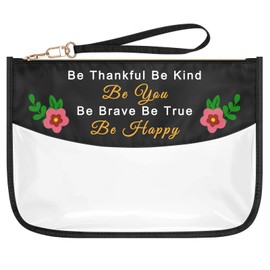 Inspirational Gifts for Women Girls Motivational Gift Clear Makeup Bag Birthday Graduation Gifts for Her Friend Sister Daughter Friendship Gifts Cosmetic Bag Oxford Cloth Travel Zipper Toiletry Pouch
