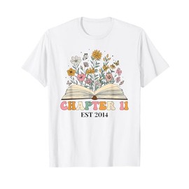 Chapter 11 Years Old 11th Birthday Wildflower Book Lover T-Shirt