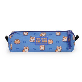 Legami - My Pencil Case, Zipper, Recycled Plastic, Durable, Spacious, Practical, School Pencil Case, Office Case, 22 x 6 cm, blue, CORGI