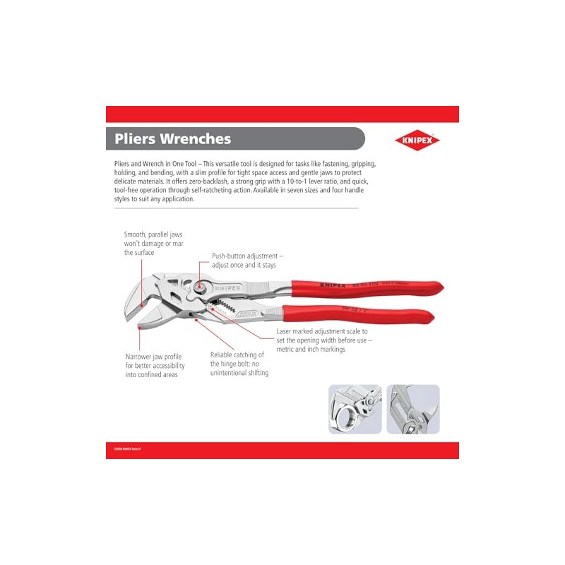 KNIPEX 86 01 250 Tenaza llave Pinza y llave en
