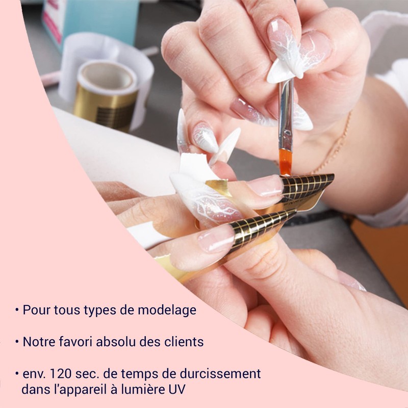 Gel Set - Haftgel + Aufbaugel Rosa + Finish Versieglergel