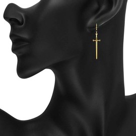 Sword Earrings for Women Men, Statement Snake Star Sword of Victory Asymmetric Earrings Stud Vintage Gothic Dangle Hoop Silver Earrings for Teen Girls Jewelry Gifts (Sword2)