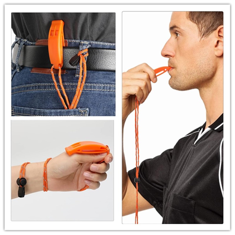 Lyfengdeam 6PCS Safety Survival Whistles with Adjustable Reflective Lanyard Emergency