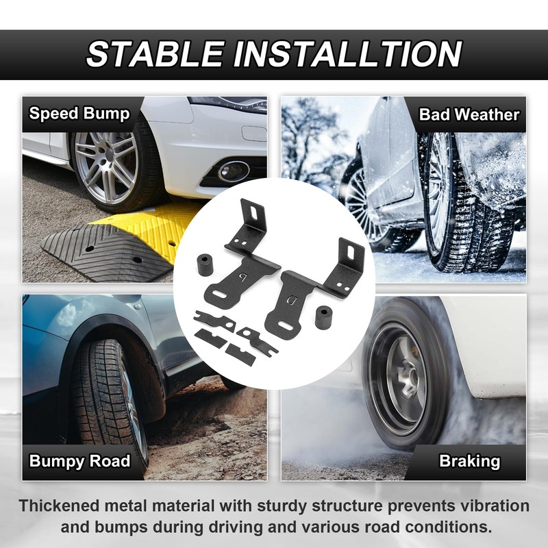 ROMELACK Hood Mount Brackets Ditch Light Pods Bracket No Drilling