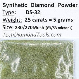 TechDiamondTools Diamond Dust Grinding Powder for Stone Rock Valve Steel Metal Concrete Granite Knife Gun 325/400 to 50/60 mesh 20 Grams 100 carats USA Made Abrasive Powder Crystal dust (230 grit)