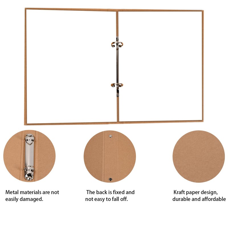 Pack of 2 A5 Ring Binder, Kraft Paper Cover, Ring