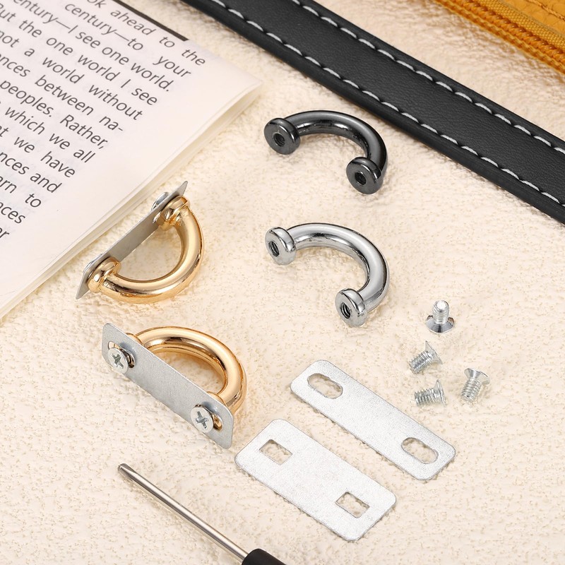 sourcing map 6 Pcs Arch Bridge Buckle, Metal D-Ring Connector