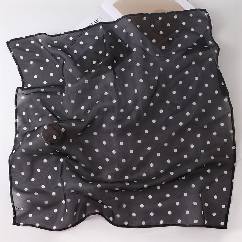 Spring versatile retro fashion print polka dot small square scarf