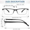 Przene 4 Pack Rectangle Reading Glasses for Men Women Blue