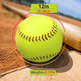 Gracfulcub Softballs 12 inch Fastpitch, Sports Game Softballs, Softball Balls Fastpitch Practice for Games, Practice and Training (Softball 6pc)