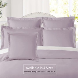 Nestl Soft Pillow Shams Set of 2 - Double Brushed Microfiber Pillow Covers - Hotel Style Premium Bed Pillow Cases, with 1.5” Decorative Flange, Standard 20"x26" - Grayish Purple