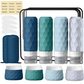 16Pack Travel Bottles for Toiletries, TSA Approved Travel Size Toiletries Containers Set, Silicone Leak Proof Refillable Bottles Elastic Sleeves Creams Jars Accessories Kit W/Clear Bag (Mint Green)