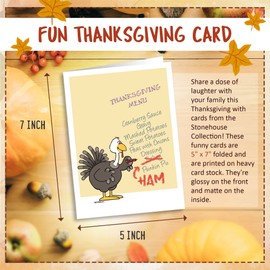 Stonehouse Collection Thanksgiving Cards (Variety Pack) - Set of 18 Boxed Cards & 19 White Envelopes, 5x7 Folded Greeting Card with 6 Unique Designs, Funny Thanksgiving Cards