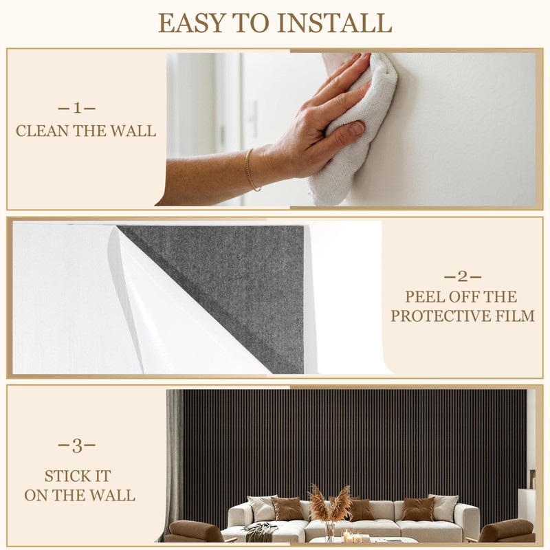 KERRAM 4-Pack Wood Veneer Acoustic Wall Panels Decorative Acoustical Panel