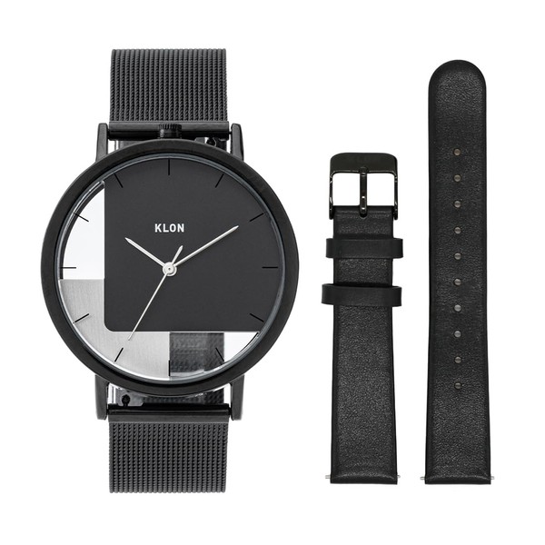 KLON INVISIBLE OVERLAPPING TILES STRAP SET- Skeleton Wristwatch, Clear, Unisex,