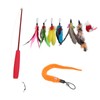 9pcs Cat Feather Wand Toy 3 Sections Retractable Cat Interactive