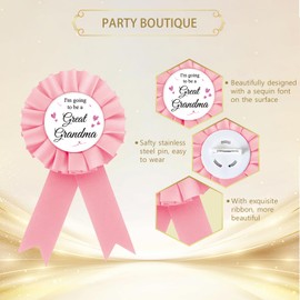 Great Grandma To Be Tinplate Badge Pin, Pink Rosette Baby Shower Button Pin, Gender Reveal Badge Pin for Grandparents, Grandma Brooch Buttons for Newborn Baby/Welcome Baby Party to Wear