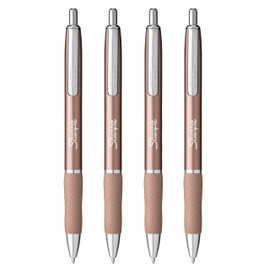Sharpie S-Gel Pens | Medium Point 0.7mm | Black Ink | Metal Barrel Gel Pens | Rose Gold | Pack of 4