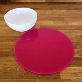 Round Placemat Set - Gloss Pink 2 Placemats Large 38cm