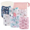 babygoal Reusable Cloth Diapers 6 Pack+6pcs Rayon from Bamboo Inserts+Wet