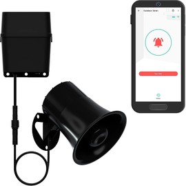 Outdoor Alarm Controller 2, Battery-Powered Siren/Alarm/Relay Controller, 12VDC Out, Optional 12VDC In, Up to 1/4 Mile Open-Air Range, 110dB Siren Included, YoLink Hub Required For Full-Functionality!