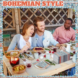 Pickmesh 150 Pcs Boho Paper Napkins 2 Ply Disposable Paper Hand Towels Cocktail Guest Napkins Decorative Paper Napkins for Home Dinner Kitchen Bathroom Supplies