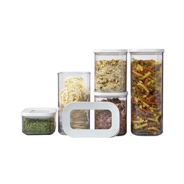 Mepal, MODULA 7 Piece Food Storage Box Set for Cereal or Pasta with 3 Transparent Lids, Airtight, BPA Free, 1 Set
