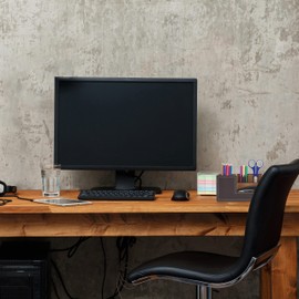 Relaxdays Desk Organiser, Pen Holder with 3 Compartments, Faux Leather, HBD: 11 x 20 x 9.5 cm, Office Organiser, Brown