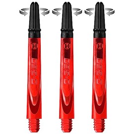 Harrows Darts Technology Carbon 360 Shafts, Rotating Carbon Top by Thor-Sports (Medium, Red)