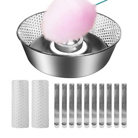 Zorqon 2 Sets Cotton Candy Machine Mesh and Clip Stabilizer Kit, Compatible with Candy Floss Maker, 63In Cotton Candy Machine Supplies with 10 Metal Clips and 6 White Cable Ties