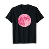 Strawberry Moon Design Full Moon Cute Pink-Moon T-Shirt
