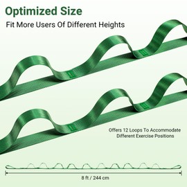 Stretch Out Strap With Loops For Physical Therapy, Yoga Straps For Stretching With Loops, Non-elastic Leg Straps For Knee Rehab, 8 ft Long x 1.2 inch Wide