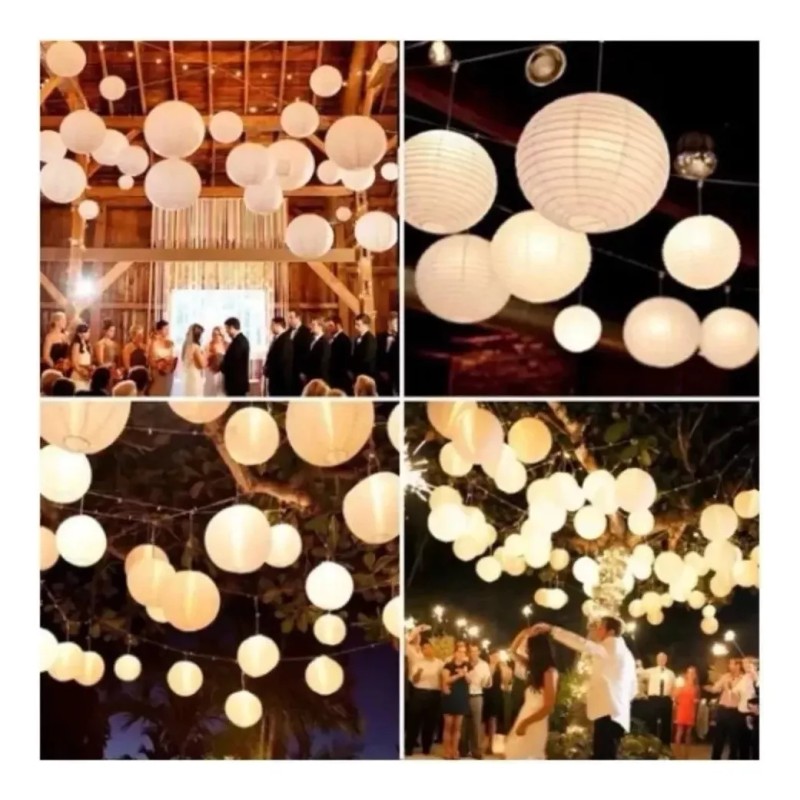 ML 10 Pantallas Chinas 20cm Color Blanco Hogar Lampara Papel