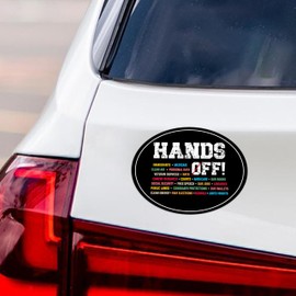 Hands Off Protest Car Magnet – 6" x 4.5", Pro-Equality, Anti-Discrimination, Social Justice Advocacy Decor