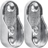 2X Oval Chrome Wardrobe Sockets |15mm Rod/Rail End Supports