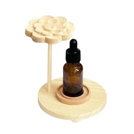 HAN SHENG Wooden Empty Essential Oils Diffuser Bottle Holder Essential Oils Bottles Display Stand Holder Cosmetic Holder Diffuser Jars Decorative Display Holder with 20ml Bottle