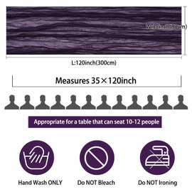 12 Pack 10Ft Cheesecloth Table Runner 35x120 Inch Boho Gauze Table Runner Rustic Cheese Cloth Long Table Runner Romantic Table Runner for Wedding Bridal Shower Birthday Party Table Decor (Dark Purple)