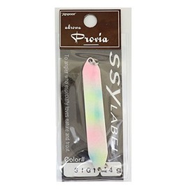 ssyLABEL Spoon, Adrova Provia SIG, Hammered Back, 2.7 inches (69 mm), 0.5 oz (14 g), Pearl Rainbow Glow Tail/Gold #SIG1 Lure
