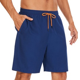 YUTYTH Men’s Swimming Shorts Swim Trunks Waterproof Quick Dry Beach Shorts Surfing Board Shorts with Mesh Liner and Pockets Navy