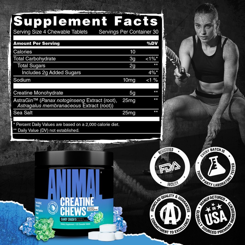 Animal Creatine Chews – Enhanced Creatine Monohydrate Chewable Tablets with